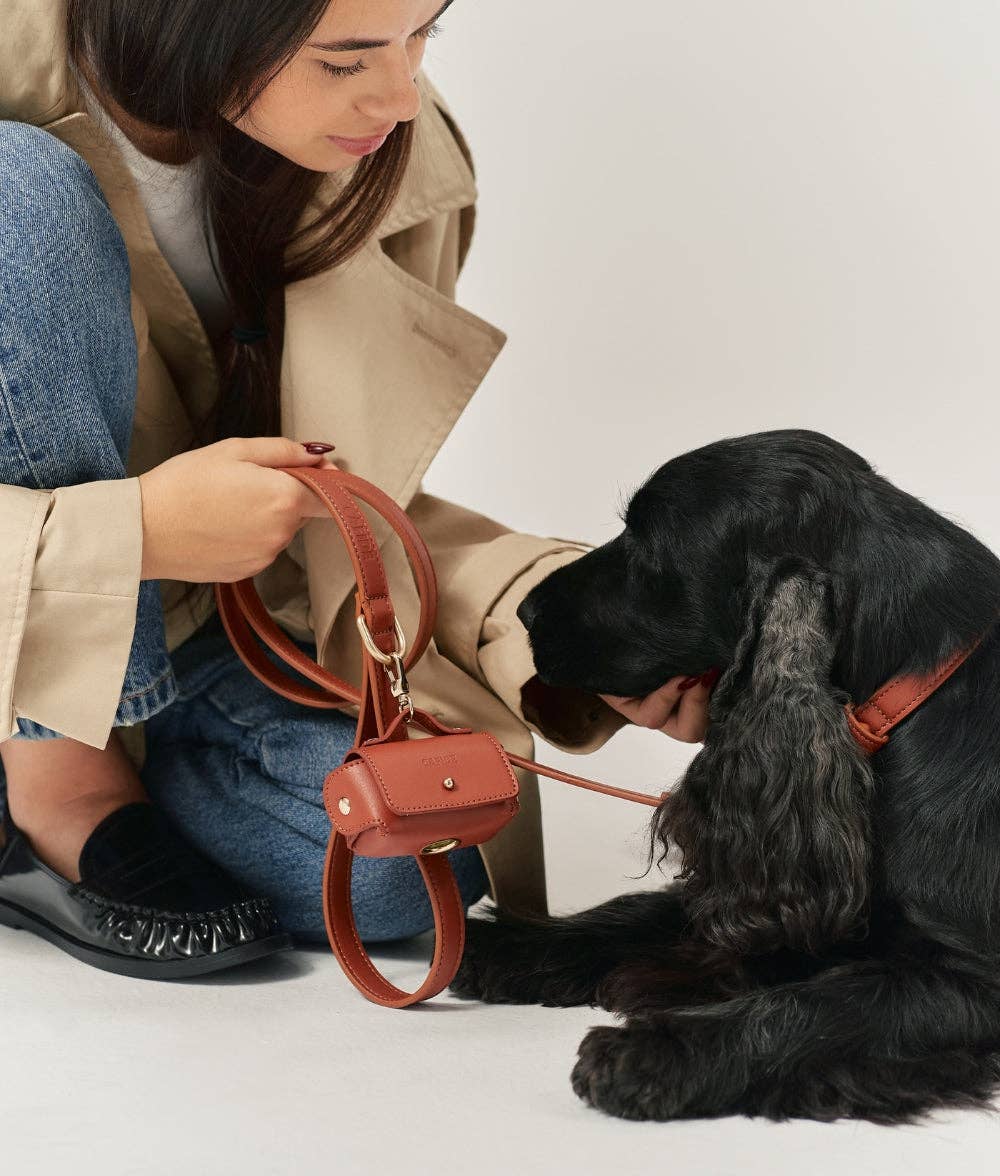 Porte-sac en cuir végétalien marron, Jala