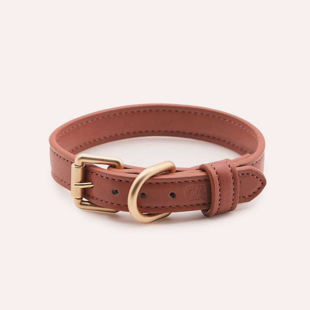Collier en cuir végétalien marron, Jala